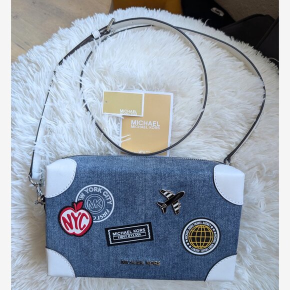 MICHAEL Michael Kors Handbags - MICHAEL Michael Kors, Jeanie Denim Trunk Crossbody NWT